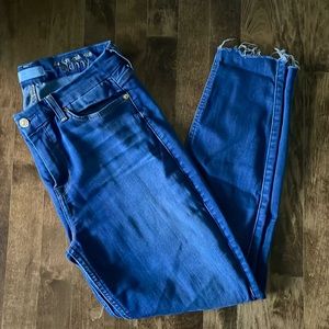 7 FOR ALL MANKIND HIGH WAIST ANKLE SKINNY JEANS B(AIR) DENIM - LIGHT/MEDIUM WASH